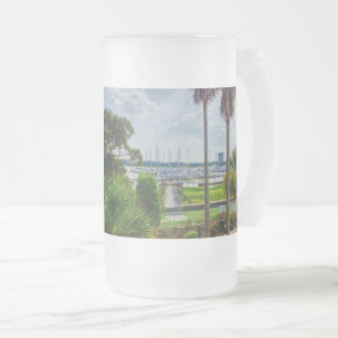 Taza De Cristal Esmerilado Puerto de Charleston