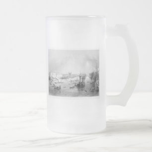 Taza De Cristal Esmerilado Puerto de Londres 1840