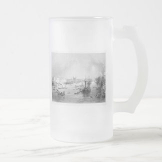 Taza De Cristal Esmerilado Puerto de Londres 1840