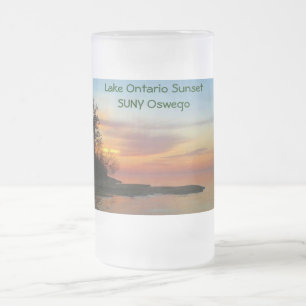Taza De Cristal Esmerilado Puesta del sol en el lago Ontario