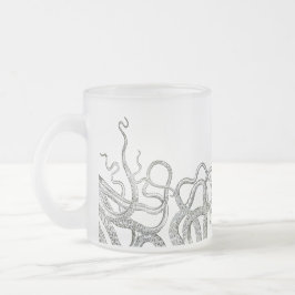 Taza De Cristal Esmerilado Pulpo