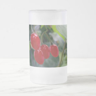 Taza De Cristal Esmerilado Puntos rojos otoñales