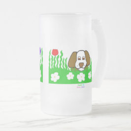 Taza De Cristal Esmerilado Pup N Reproducir Mug De Vidrio Escarado Grande