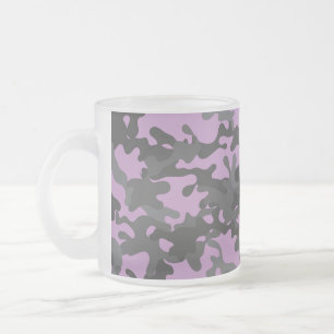 Taza De Cristal Esmerilado Purple Camouflage Frost Glass Mug