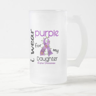 Taza De Cristal Esmerilado PÚRPURA del DESGASTE del lupus I PARA MI HIJA 43
