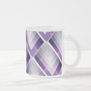 Taza De Cristal Esmerilado Púrpura y blanco