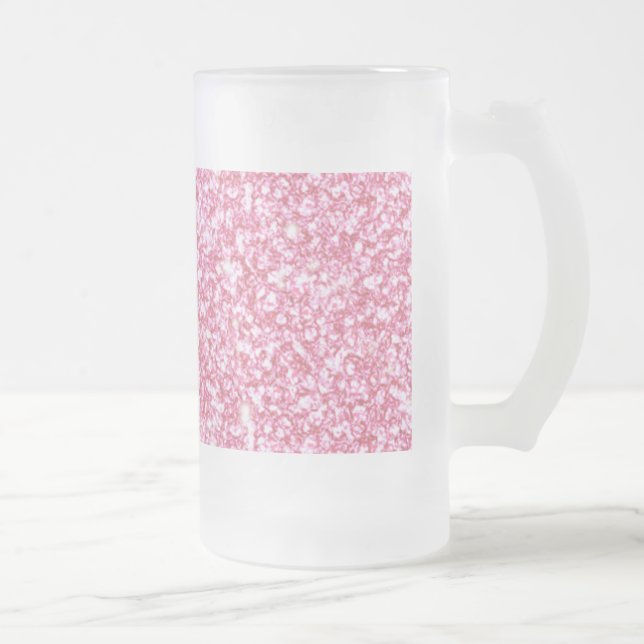 Taza De Cristal Esmerilado Purpurina rosado femenino impreso (Derecha)