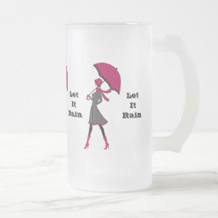 Taza De Cristal Esmerilado Que Llueva Lady Frosted 16 oz Frosted Glass Mug