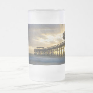 Taza De Cristal Esmerilado Qué Mañana En Una Playa De Cacao Una Cerveza De Vi