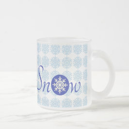 Taza De Cristal Esmerilado Que nieve azul Mug