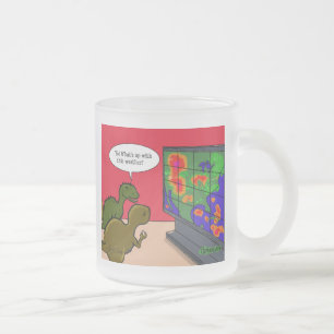 Taza De Cristal Esmerilado Qué pasa con este personalizado de dinosaurios met