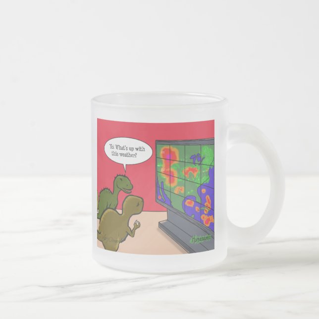 Taza De Cristal Esmerilado Qué pasa con este personalizado de dinosaurios met (Derecha)