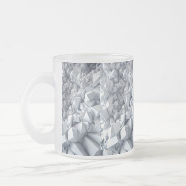 Taza De Cristal Esmerilado ¿Qué tal "Visiones escarpadas: Mug mágica impresa  (Izquierda)