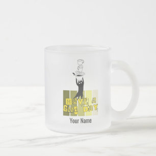 Taza De Cristal Esmerilado Que tenga un buen día . HAGD01A 🐱