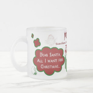 Taza De Cristal Esmerilado Querida alfombra de Santa Frosted - Personaliza el