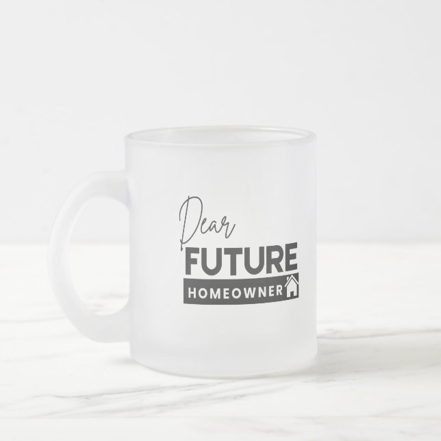 Taza De Cristal Esmerilado Querido futuro propietario (Izquierda)