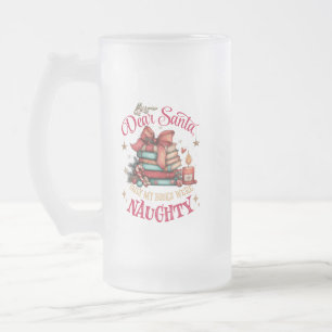 Taza De Cristal Esmerilado Querido Santa, Solo Mis Libros Fueron Traviesos