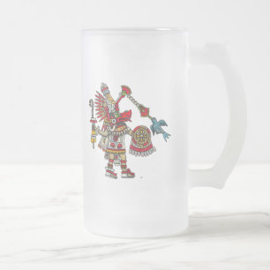 Taza De Cristal Esmerilado Quetzalcoatl