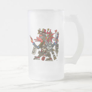 Taza De Cristal Esmerilado Quetzalcoatl