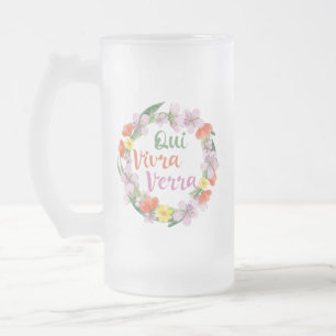 Taza De Cristal Esmerilado Qui Vivra Verra