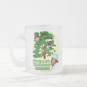 Taza De Cristal Esmerilado Quién todo el Leprechaun visto de DA