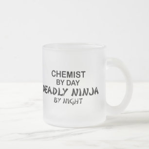 Taza De Cristal Esmerilado Químico Ninja mortal por noche