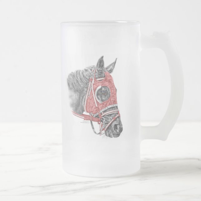 Taza De Cristal Esmerilado Race Horse Portrait Silys (Derecha)