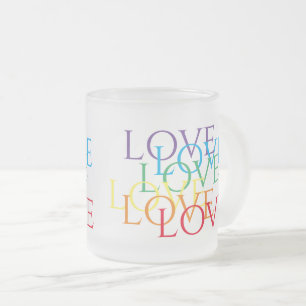 Taza De Cristal Esmerilado RAINBOW LOVE Frost Glass Mug