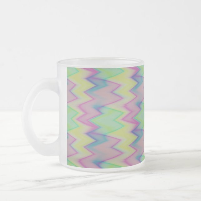 Taza De Cristal Esmerilado Rainbow Zigzags (Izquierda)