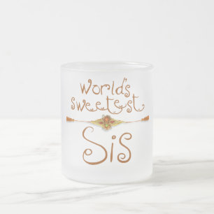 Taza De Cristal Esmerilado Rakhi - el SIS más dulce del mundo