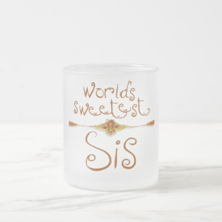 Taza De Cristal Esmerilado Rakhi - el SIS más dulce del mundo