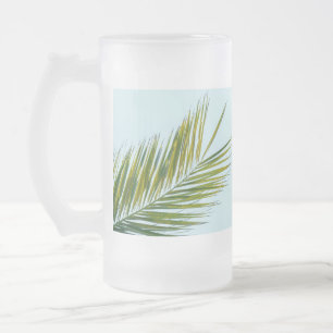 Taza De Cristal Esmerilado Rama de árbol de palma
