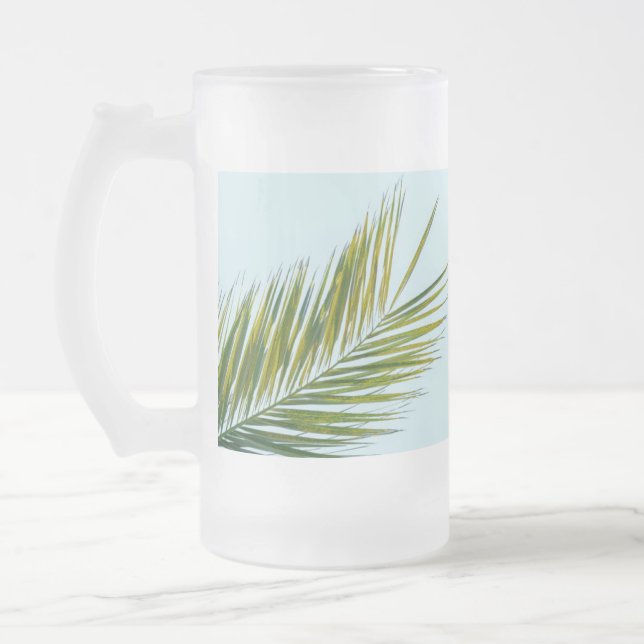 Taza De Cristal Esmerilado Rama de árbol de palma (Izquierda)