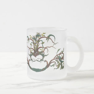 Taza De Cristal Esmerilado Ramas de trenzado de mano   Frascos botánicos