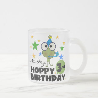 Taza De Cristal Esmerilado Rana de amapola 3 camisetas de cumpleaños y regalo
