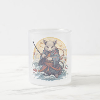 Taza De Cristal Esmerilado Rata Samurái