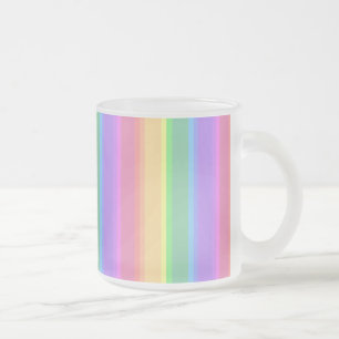 Taza De Cristal Esmerilado Rayas arcoiris pastorales