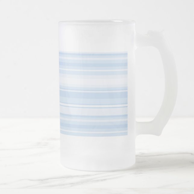 Taza De Cristal Esmerilado Rayas azules bebes (Derecha)