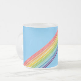 Taza De Cristal Esmerilado Rayas de arco iris diagonales