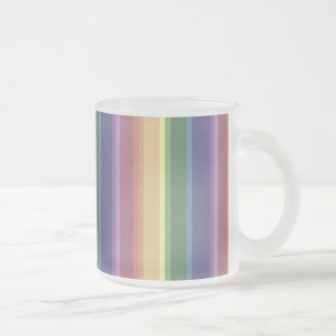 Taza De Cristal Esmerilado Rayas de arco iris mudas