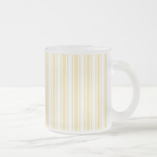 Taza De Cristal Esmerilado Rayas de caramelo amarillo pálido y blanco