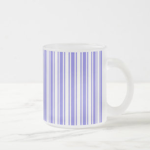 Taza De Cristal Esmerilado Rayas de caramelo azul y blanco