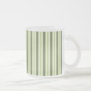 Taza De Cristal Esmerilado Rayas de caramelo de oliva y blanco
