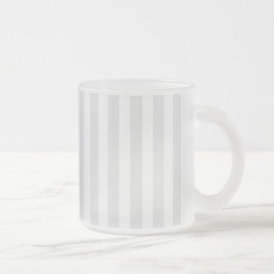 Taza De Cristal Esmerilado Rayas de caramelo gris claro y blanco