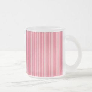 Taza De Cristal Esmerilado Rayas de caramelo rosa coral