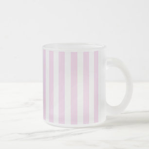 Taza De Cristal Esmerilado Rayas de caramelo rosa pálido y blanco