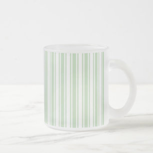 Taza De Cristal Esmerilado Rayas de caramelo verde claro y blanco