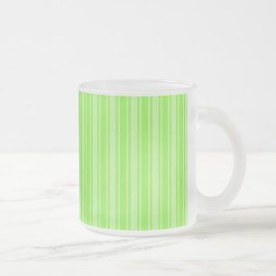 Taza De Cristal Esmerilado Rayas de caramelo verde limón