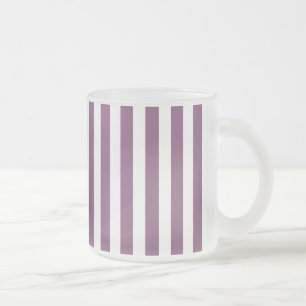 Taza De Cristal Esmerilado Rayas de caramelos malvas y blancas