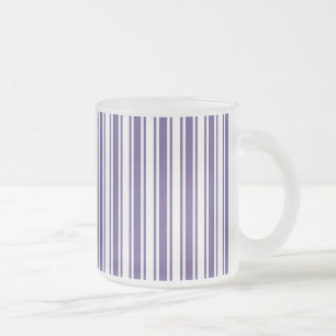 Taza De Cristal Esmerilado Rayas de caramelos ultravioletas y blancas